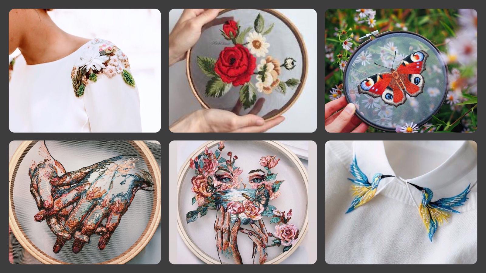embroidery on tulle