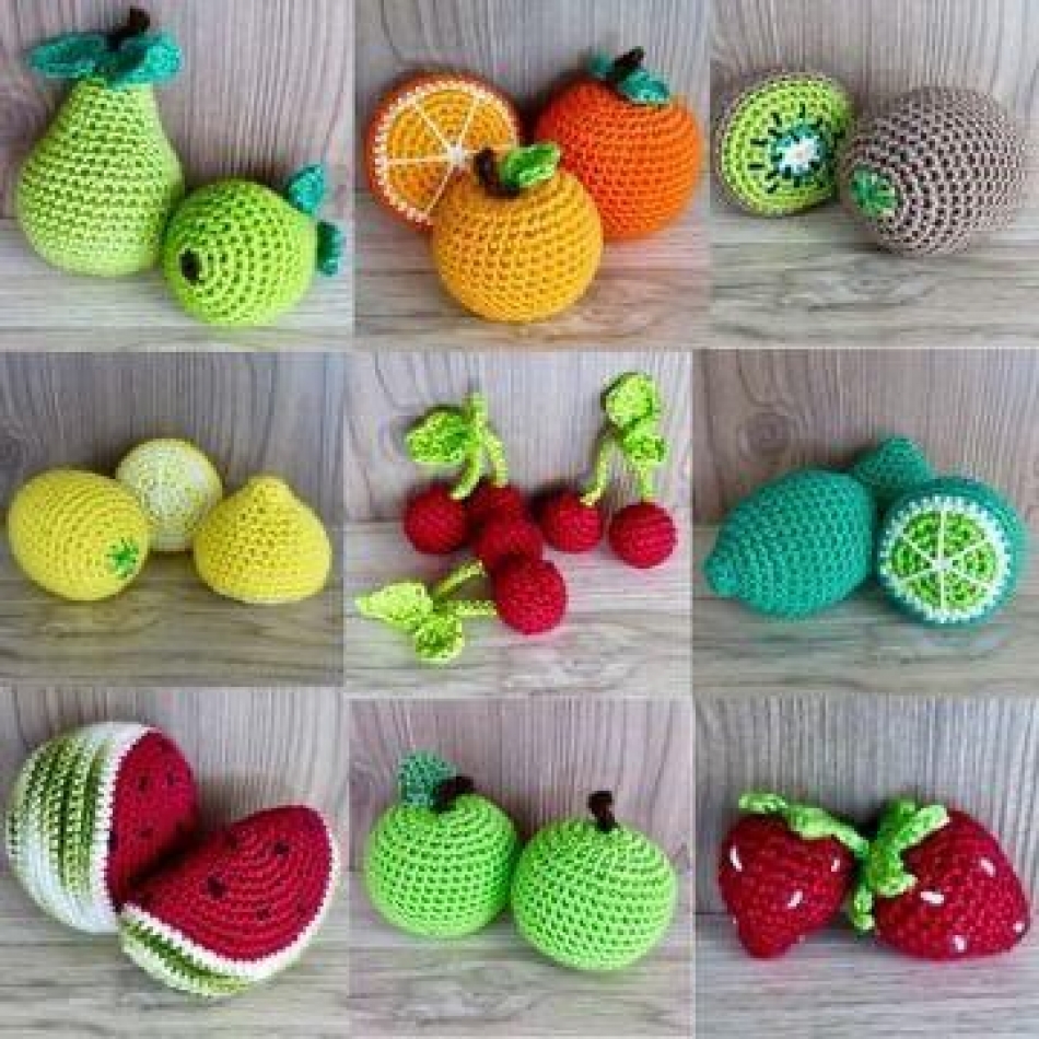 Create 4 fruit crocheted patterns