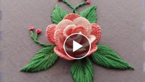 3d rose flower ideas with embroidery technique