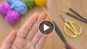 crochet earring design with gold and silver earring attachment