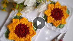 Crochet Sunflower Motif Making