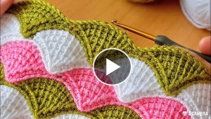 Zigzag Tunisian baby blanket crochet knitting pattern